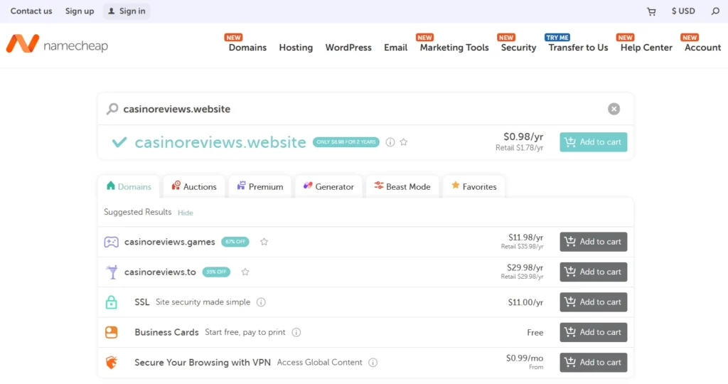 Namecheap - Domain Name
