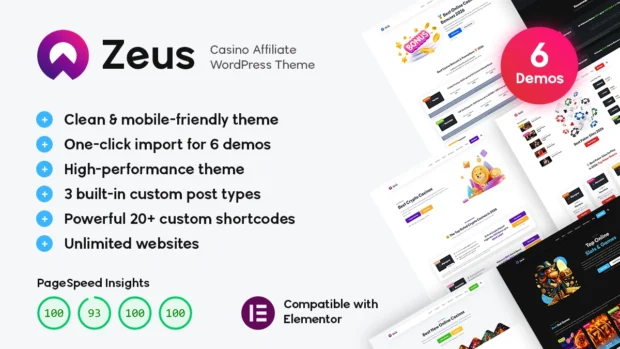 Zeus 1.5 theme with Elementor compatibility released